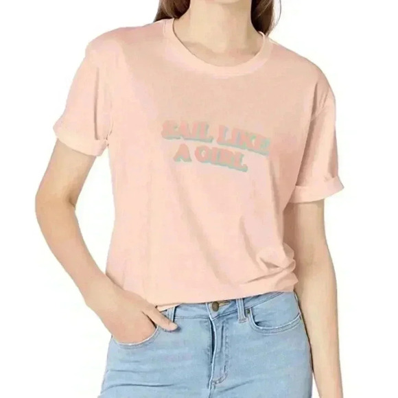 Sperry Women's Roll Up Tee, Rosewater, Small - Picture 1 of 2